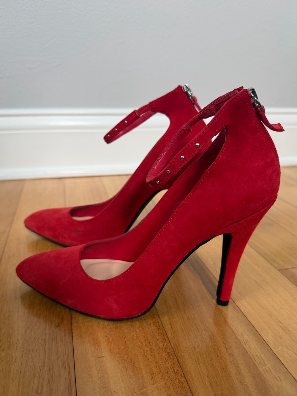 BP Red Suede Pumps